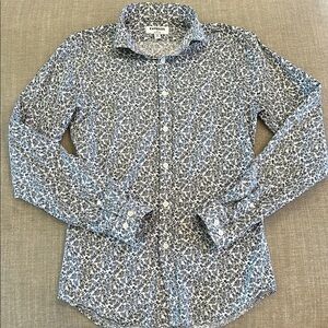 Express Extra Slim XS Blue Floral Men's button down dress Shirt
